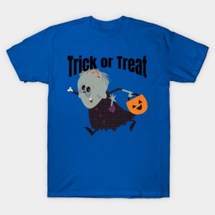 Trick or Treat Funny Female Goblin Girl Unique Halloween T-Shirt